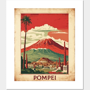 Pompeii Italy Vintage Tourism Travel Poster Posters and Art